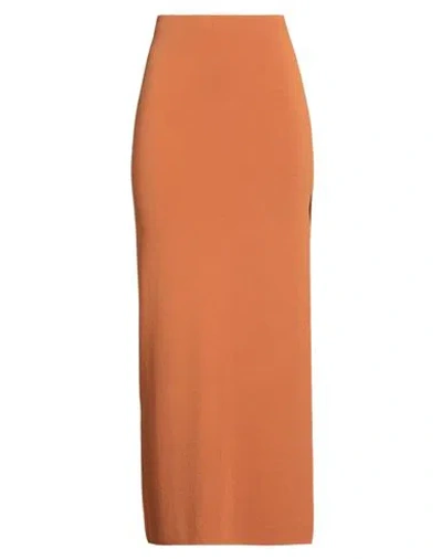 Akep Woman Maxi Skirt Rust Size M Viscose, Polyamide In Orange