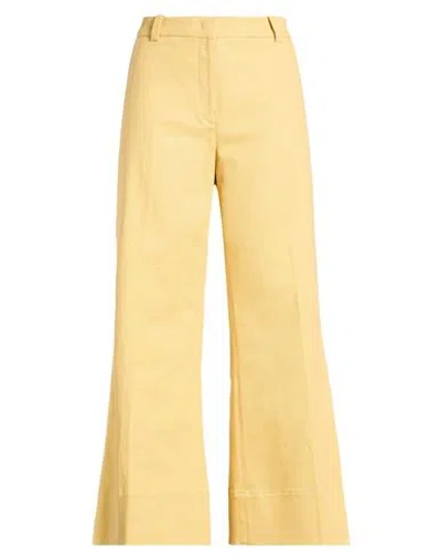 Ql2  Quelledue Ql2 Quelledue Woman Pants Yellow Size 8 Cotton, Elastane In White