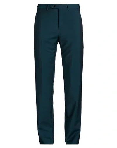 Brioni Man Pants Dark Green Size 42 Virgin Wool, Mohair Wool In Animal Print