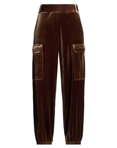 Compagnia Italiana Woman Pants Khaki Size Xl Polyester, Elastane In Brown