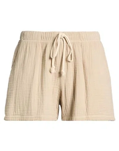 Donni . Woman Shorts & Bermuda Shorts Sand Size L Cotton In Brown