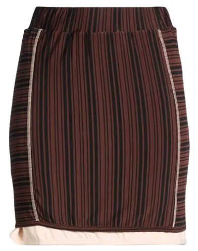 Sunnei Woman Mini Skirt Chocolate Brown Size L Viscose, Elastane In Brown