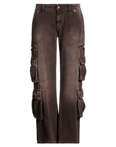 Guizio Woman Pants Dark Brown Size 29 Cotton In Brown