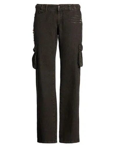 Miaou Woman Jeans Dark Brown Size L Cotton In Brown
