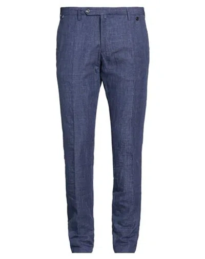 At.p.co At. P.co Man Pants Navy Size 38 Linen, Elastane In Blue