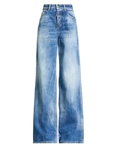 Dsquared2 Woman Jeans Blue Size 6 Cotton In Blue