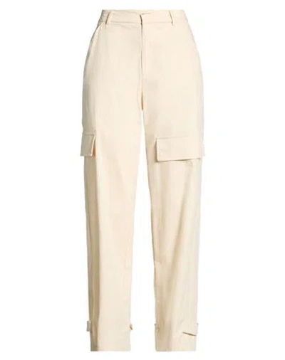 Soallure Woman Pants Ivory Size 8 Cotton, Polyamide, Elastane In White