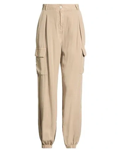 Replay Woman Pants Beige Size 25 Lyocell In Neutral