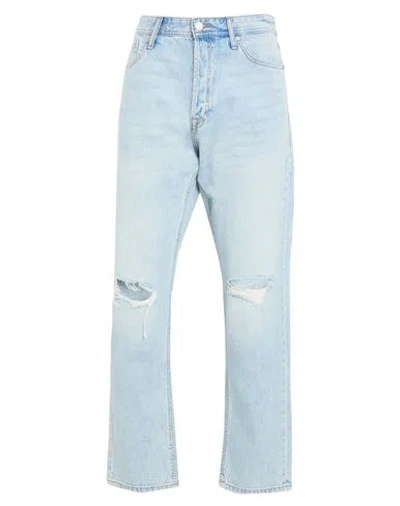 Jack & Jones Man Jeans Blue Size 33w-34l Cotton In Blue