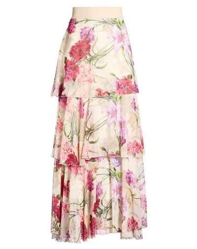 Anna Sirico Couture Woman Maxi Skirt Beige Size 12 Polyester In Multi