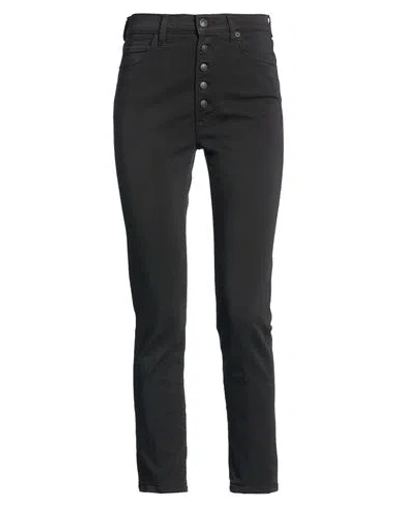 People (+)  Woman Pants Black Size 26 Cotton, Elastomultiester, Elastane In Black