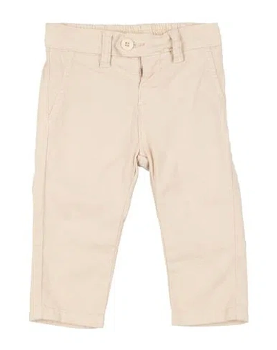 Guess Newborn Boy Pants Beige Size 3 Cotton, Linen, Elastane In Neutral