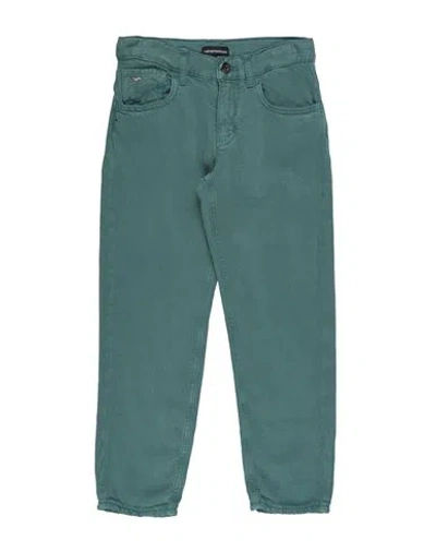 Emporio Armani Toddler Boy Jeans Deep Teal Size 4 Lyocell, Linen In Green