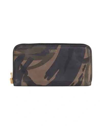 Tom Ford Woman Wallet Military Green Size - Calfskin In Green