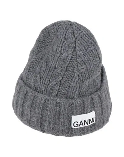 Ganni Woman Hat Grey Size Onesize Wool, Merino Wool, Recycled Polyamide In Gray
