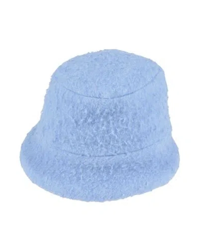 Holzweiler Woman Hat Light Blue Size M/l Wool, Polyester In Blue