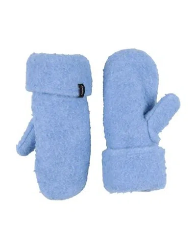 Holzweiler Woman Gloves Light Blue Size M/l Wool, Polyester In Blue