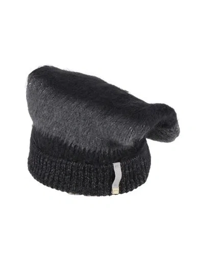 Herno Woman Hat Charcoal Size Onesize Wool, Mohair Wool, Polyamide, Viscose, Metallic Fiber In Gray