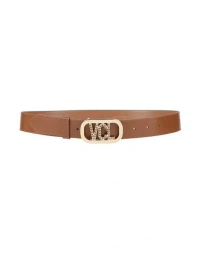 Vicolo Woman Belt Brown Size 34 Leather In Brown