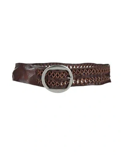 Minoronzoni Woman Belt Dark Brown Size 36 Leather In Brown