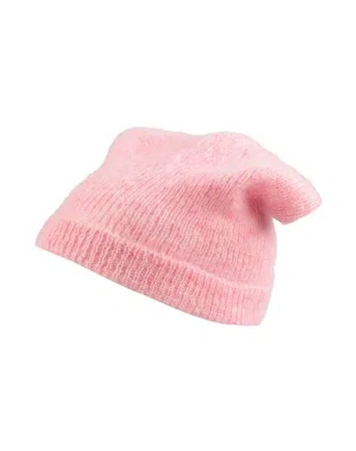 Sandro Woman Hat Pink Size Onesize Mohair Wool, Polyamide, Wool In Pink