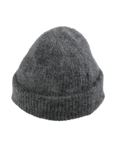 Sandro Woman Hat Charcoal Size Onesize Mohair Wool, Polyamide, Wool In Gray
