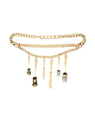 Moschino Couture Woman Belt Gold Size L Metal In Gold
