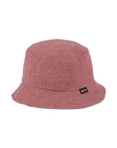 Borsalino Hat Brick Size M Cotton, Virgin Wool, Viscose, Linen, Elastane In Red
