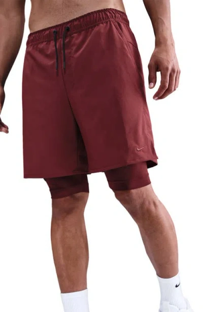 Nike Dri-fit Unlimited 2-in-1 Versatile Shorts In Red