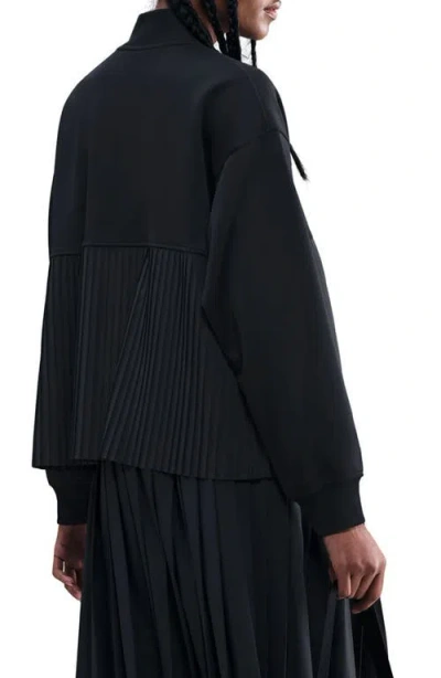 Nike Sportswear Mixed Media Pleated Bomber Jacket In Multi