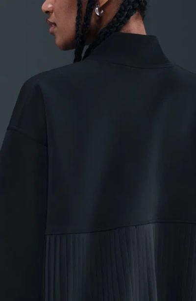 Nike Sportswear Mixed Media Pleated Bomber Jacket In Multi