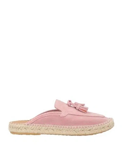 Abarca Woman Espadrilles Pink Size 6 Leather In Pink