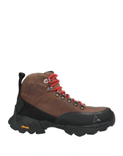 Roa Woman Ankle Boots Dark Brown Size 6 Leather In Brown