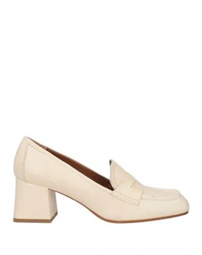 J D Julie Dee Woman Loafers Cream Size 7 Leather In Multi