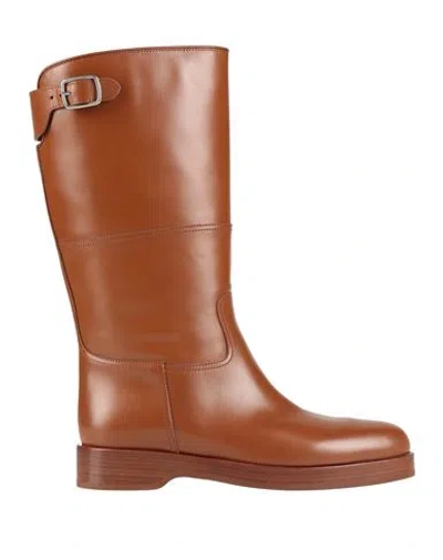 Loro Piana Woman Boot Tan Size 11 Calfskin In Brown