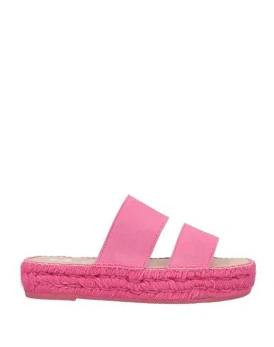 Manebi Manebí Woman Espadrilles Fuchsia Size 7 Leather In Pink