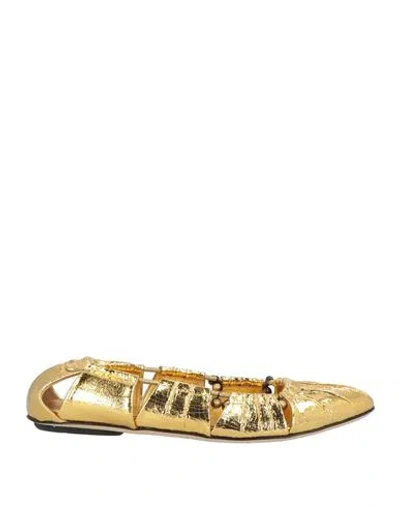 Chloé Metallic Gold Ballerina In Gold