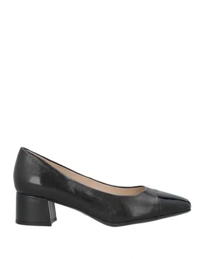 Caprice Woman Pumps Black Size 12 Leather In Black
