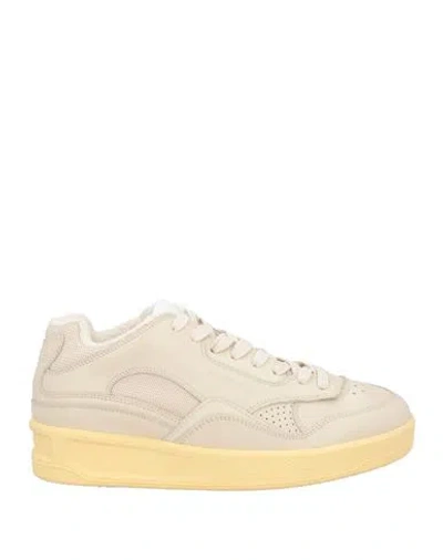 Jil Sander Woman Sneakers Beige Size 11 Leather, Textile Fibers In Neutral