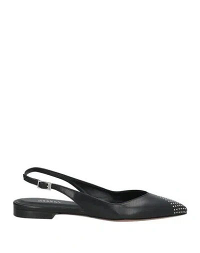 Isabel Marant Branee Leather Slingback Ballet Flat In Black