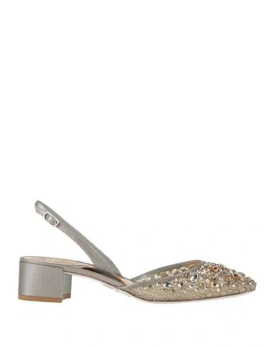 René Caovilla Rene' Caovilla Woman Pumps Grey Size 8 Textile Fibers, Lambskin In Multi