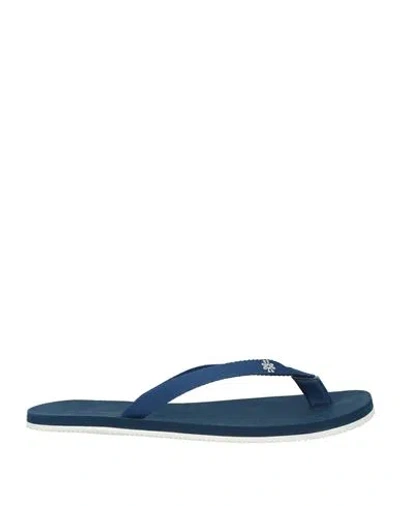 Jacob Cohёn Man Thong Sandal Blue Size 8 Textile Fibers In Blue