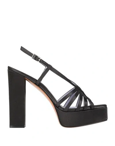 Albano Woman Sandals Black Size 9 Textile Fibers In Black