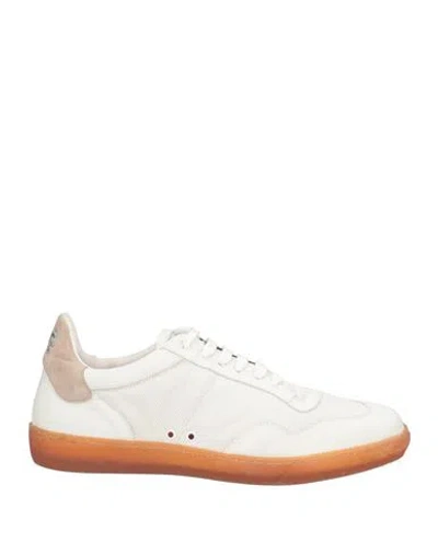 Alberto Fasciani Man Sneakers White Size 8 Leather In White