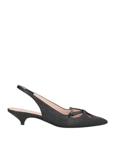N°21 Woman Pumps Black Size 8 Leather In Black