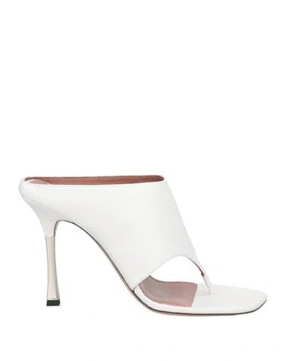 Paris Texas Woman Thong Sandal White Size 11 Leather In White