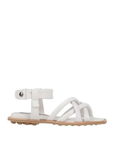 Malloni Woman Sandals Off White Size 6 Leather In White