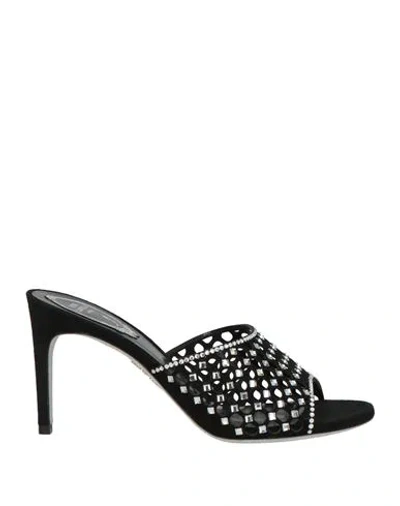 René Caovilla Rene' Caovilla Woman Sandals Black Size 8 Leather In Black