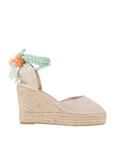 Macarena Woman Espadrilles Light Grey Size 11 Leather, Textile Fibers In Multi