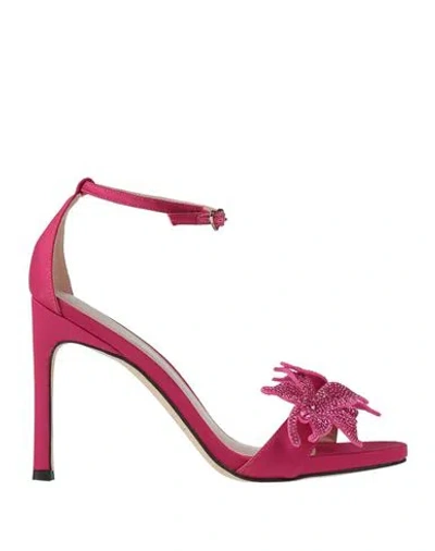 Tosca Blu Studio Woman Sandals Fuchsia Size 7 Textile Fibers In Pink